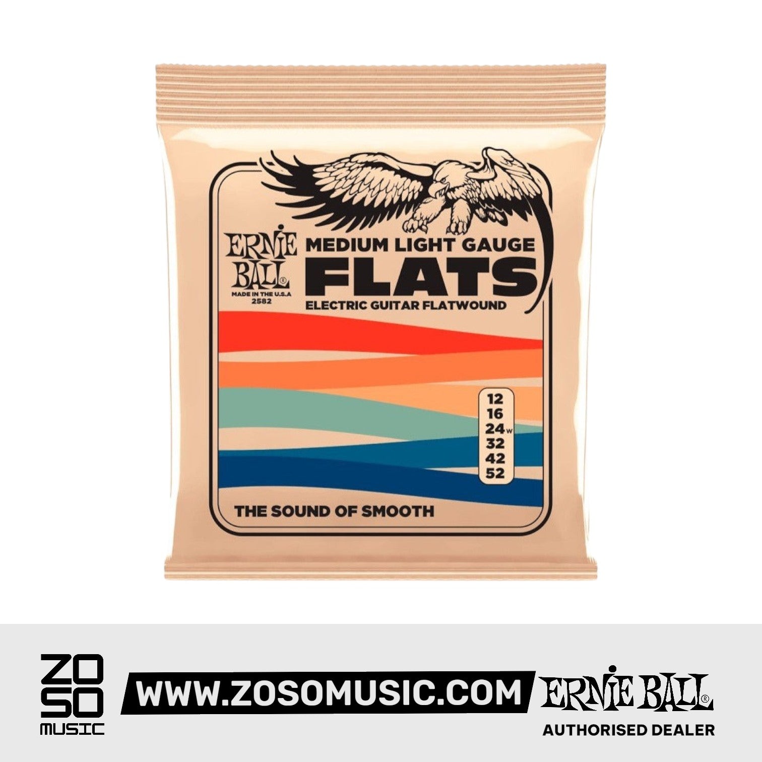 Ernie Ball P02582 Medium-light Flatwound Electric Guitar Strings, 12-52 Gauge | Zoso Music Sdn Bhd