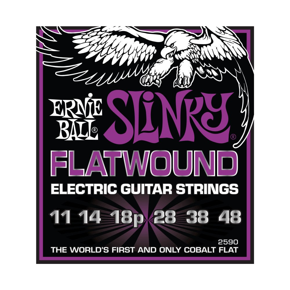 Ernie Ball P02590 Power Slinky Flatwound Electric Guitar Strings, 11-48 Gauge |  ERNIE BALL |  STRINGS-BASS GUITAR |  Zoso Music