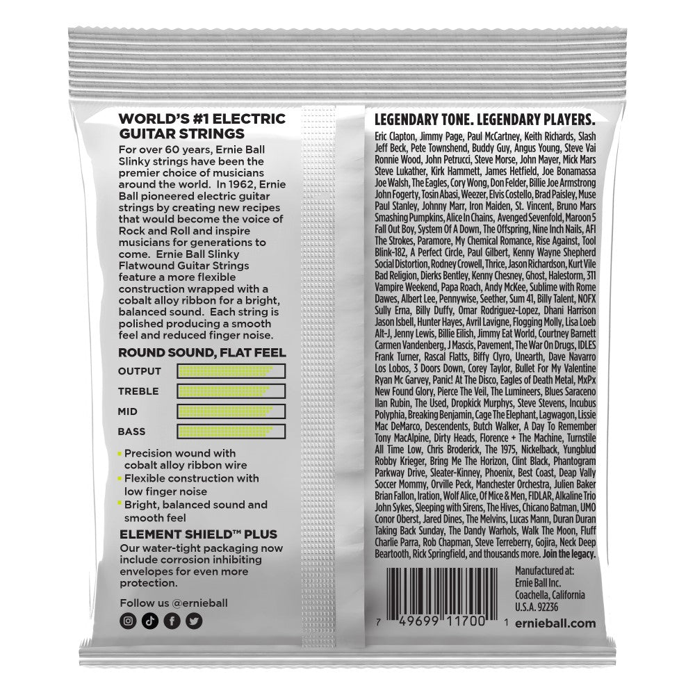 Ernie Ball P02591 Regular Slinky Flatwound Electric Guitar Strings, 10-46 Gauge |  ERNIE BALL |  STRINGS-BASS GUITAR |  Zoso Music
