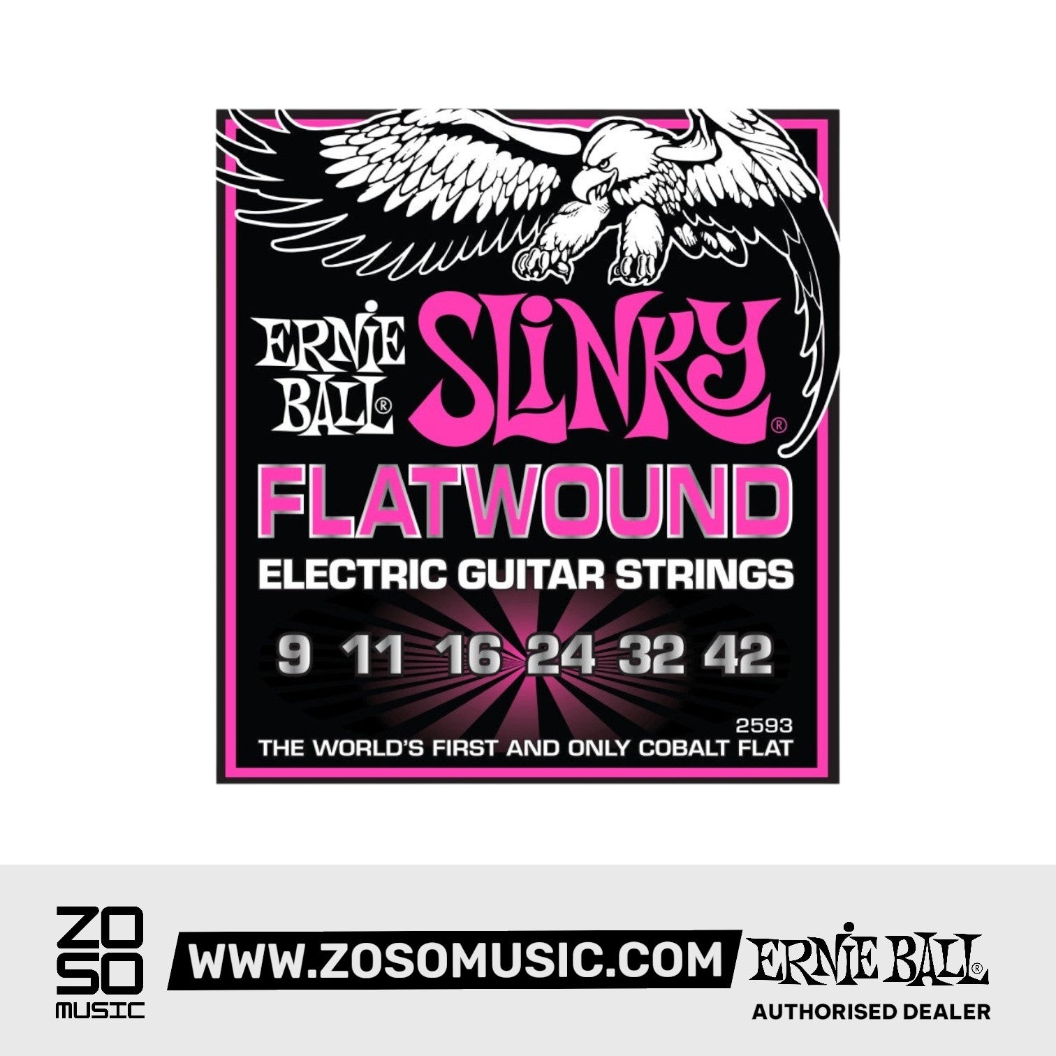 Ernie Ball Super Slinky Flatwound Electric Guitar Strings, 9-42 Gauge |  ERNIE BALL |  STRINGS-BASS GUITAR |  Zoso Music