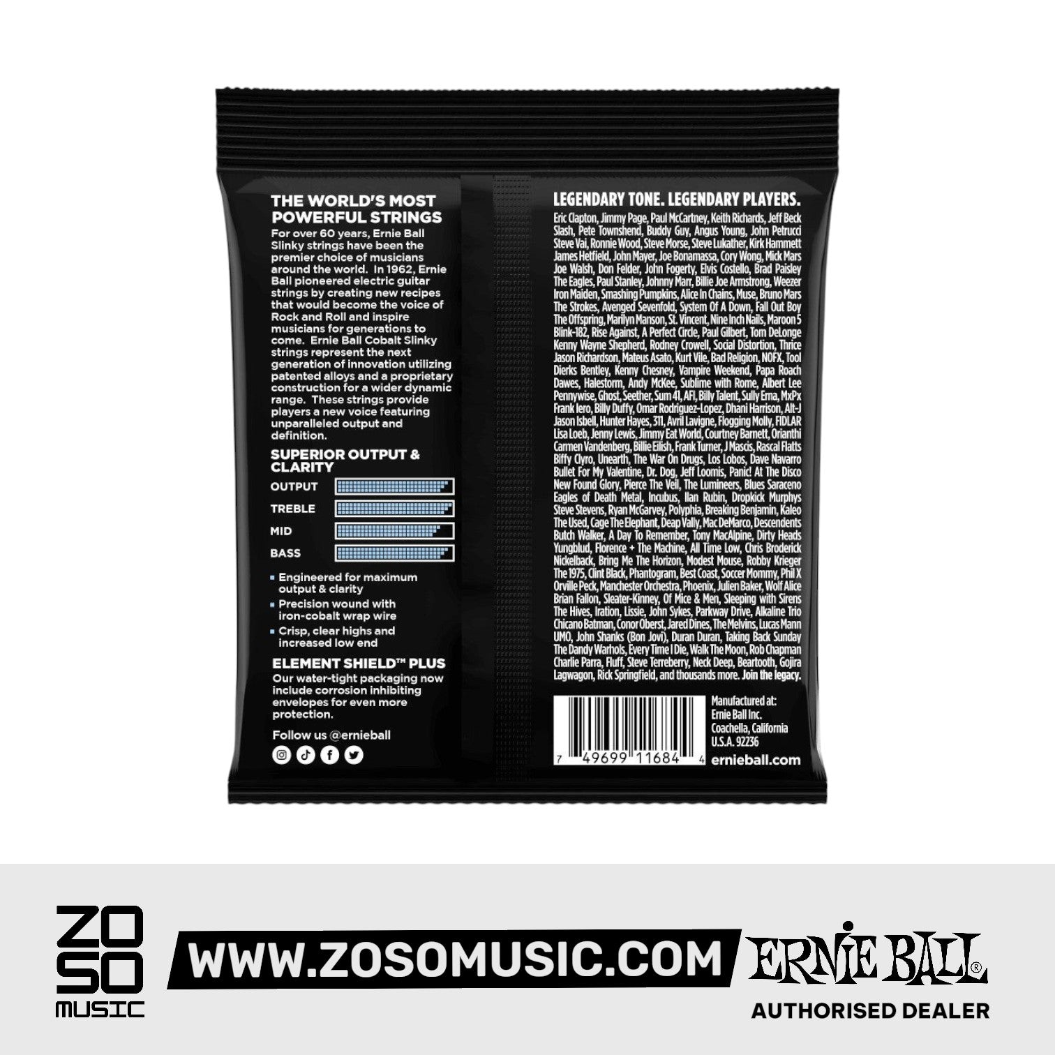Ernie Ball P02712 Primo Slinky Cobalt Electric Guitar Strings, 9.5-44 Gauge |  ERNIE BALL |  STRINGS-BASS GUITAR |  Zoso Music