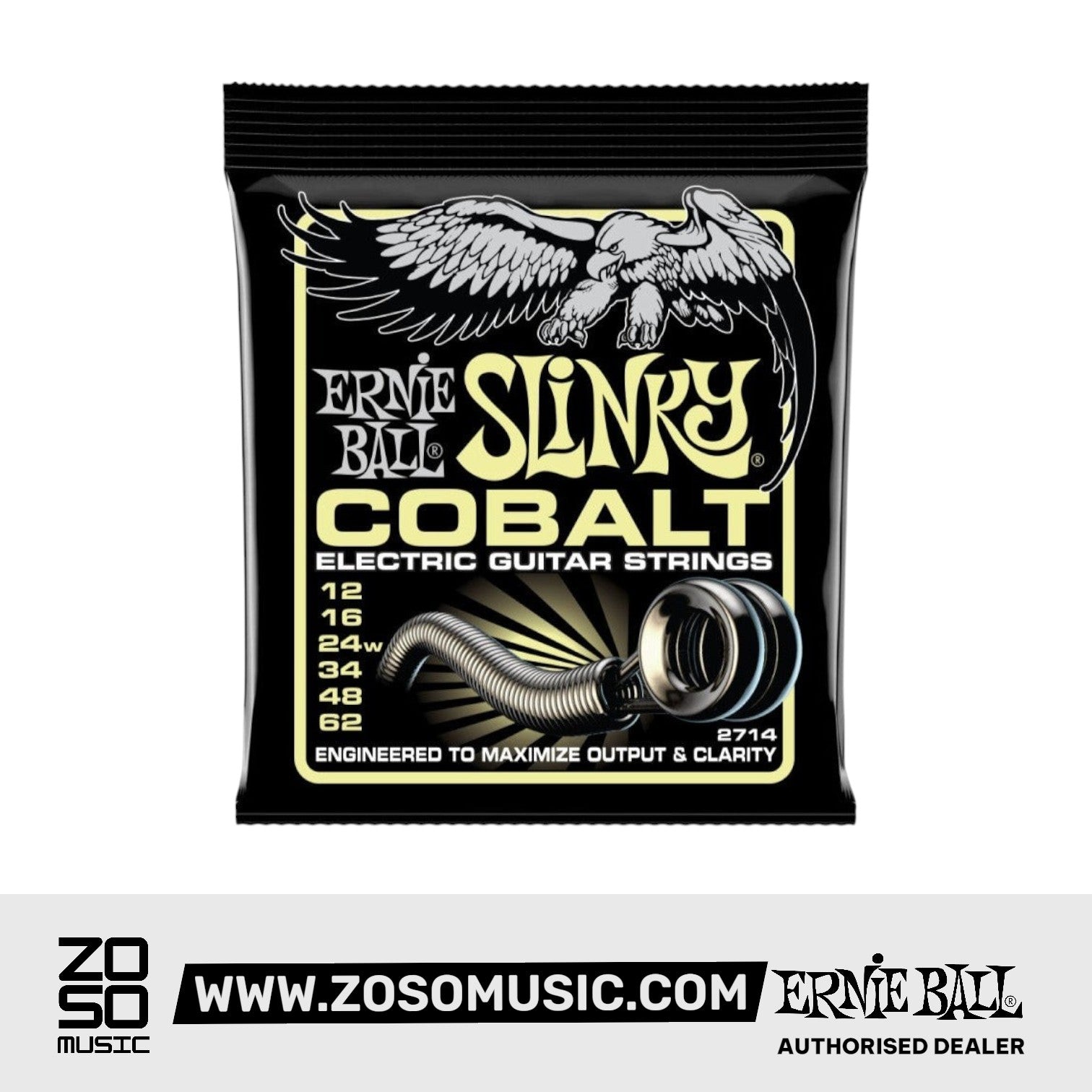 Ernie Ball P02714 Mammoth Slinky Cobalt Electric Guitar Strings, 12-62 Gauge | Zoso Music Sdn Bhd