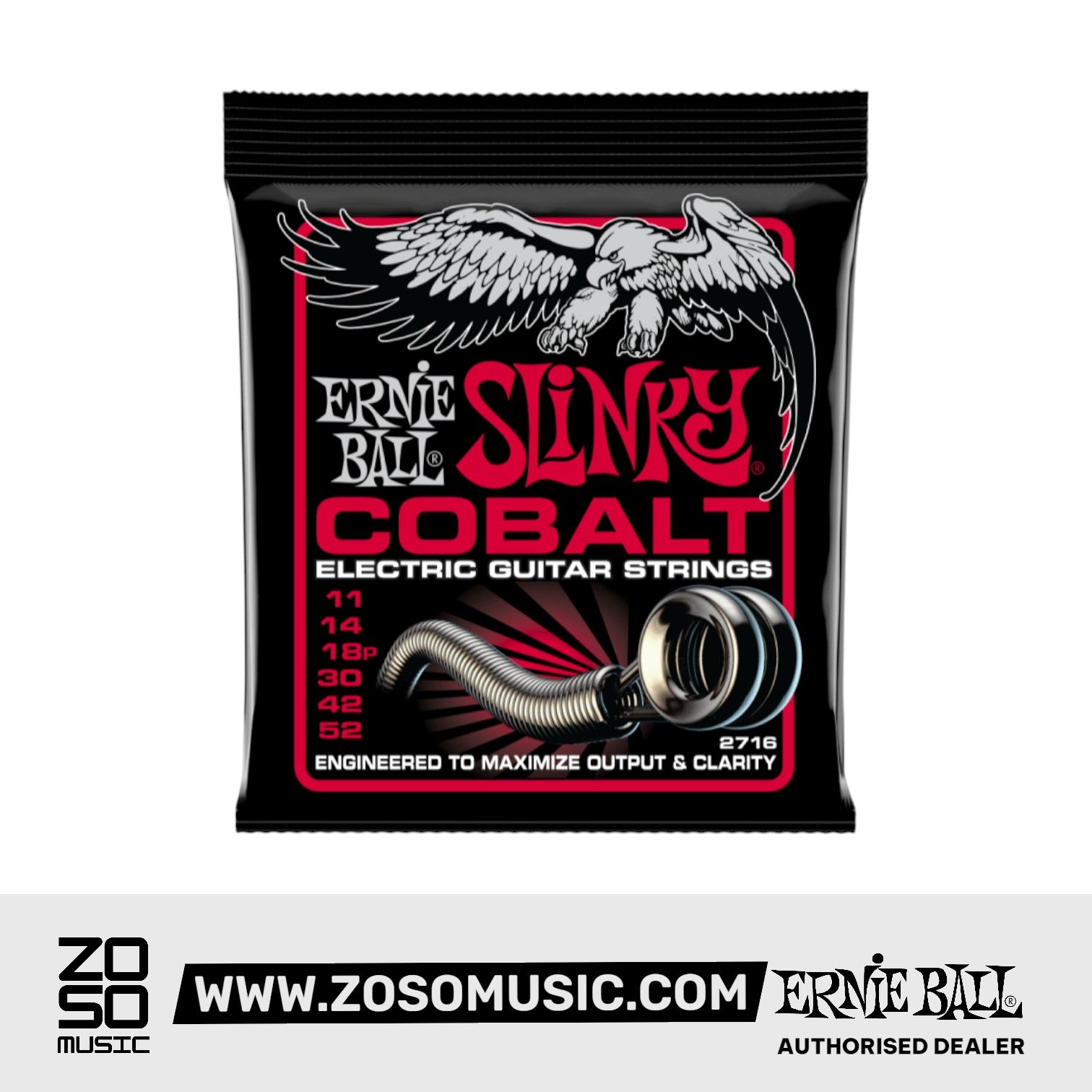 Ernie Ball P02716 Burly Slinky Cobalt Electric Guitar Strings, 11-52 Gauge | Zoso Music Sdn Bhd