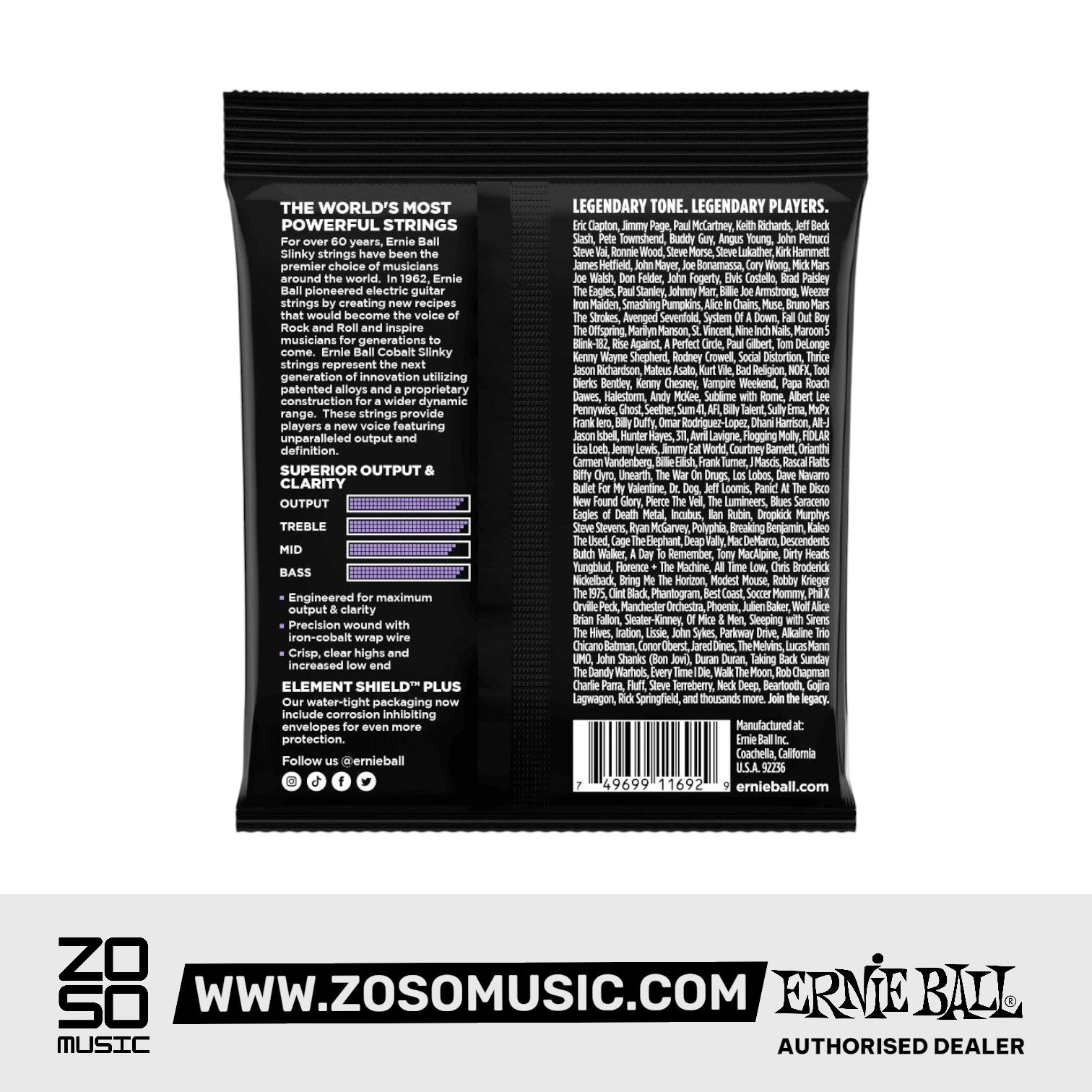 Ernie Ball P02717 Ultra Slinky Cobalt Electric Guitar Strings, 10-48 Gauge |  ERNIE BALL |  STRINGS-BASS GUITAR |  Zoso Music