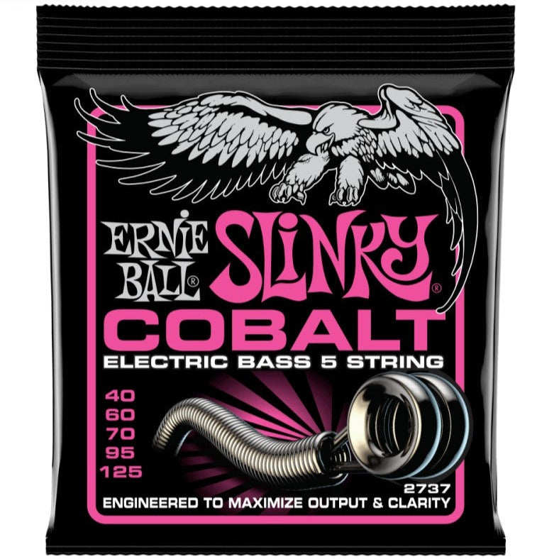 Ernie Ball P02737 Super Slinky Cobalt 5-string Electric Bass Strings, 40-125 Gauge | Zoso Music Sdn Bhd