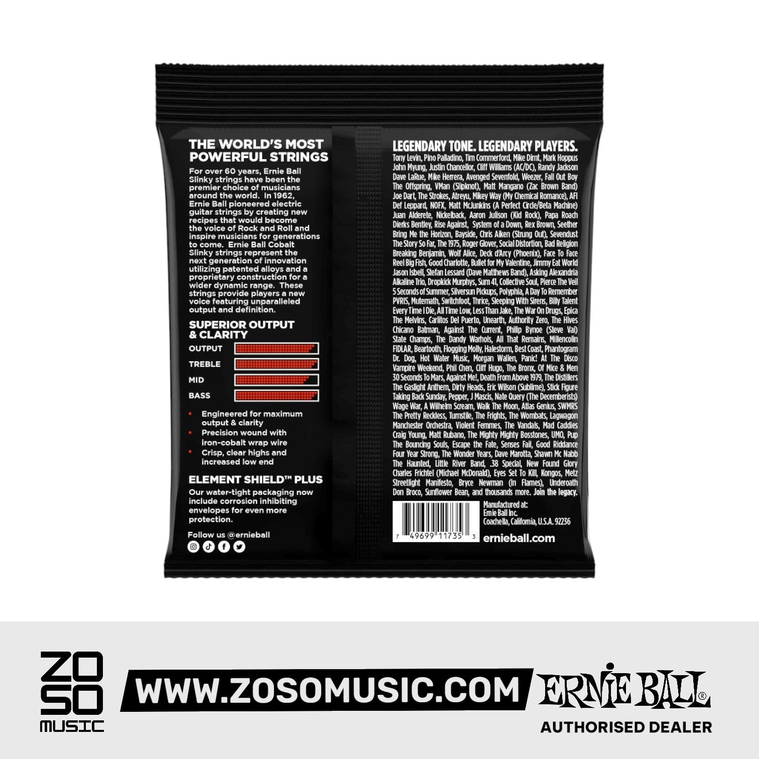Ernie Ball P02739 Slinky Cobalt 6-string Electric Bass Strings, 32-130 Gauge |  ERNIE BALL |  STRINGS-BASS GUITAR |  Zoso Music