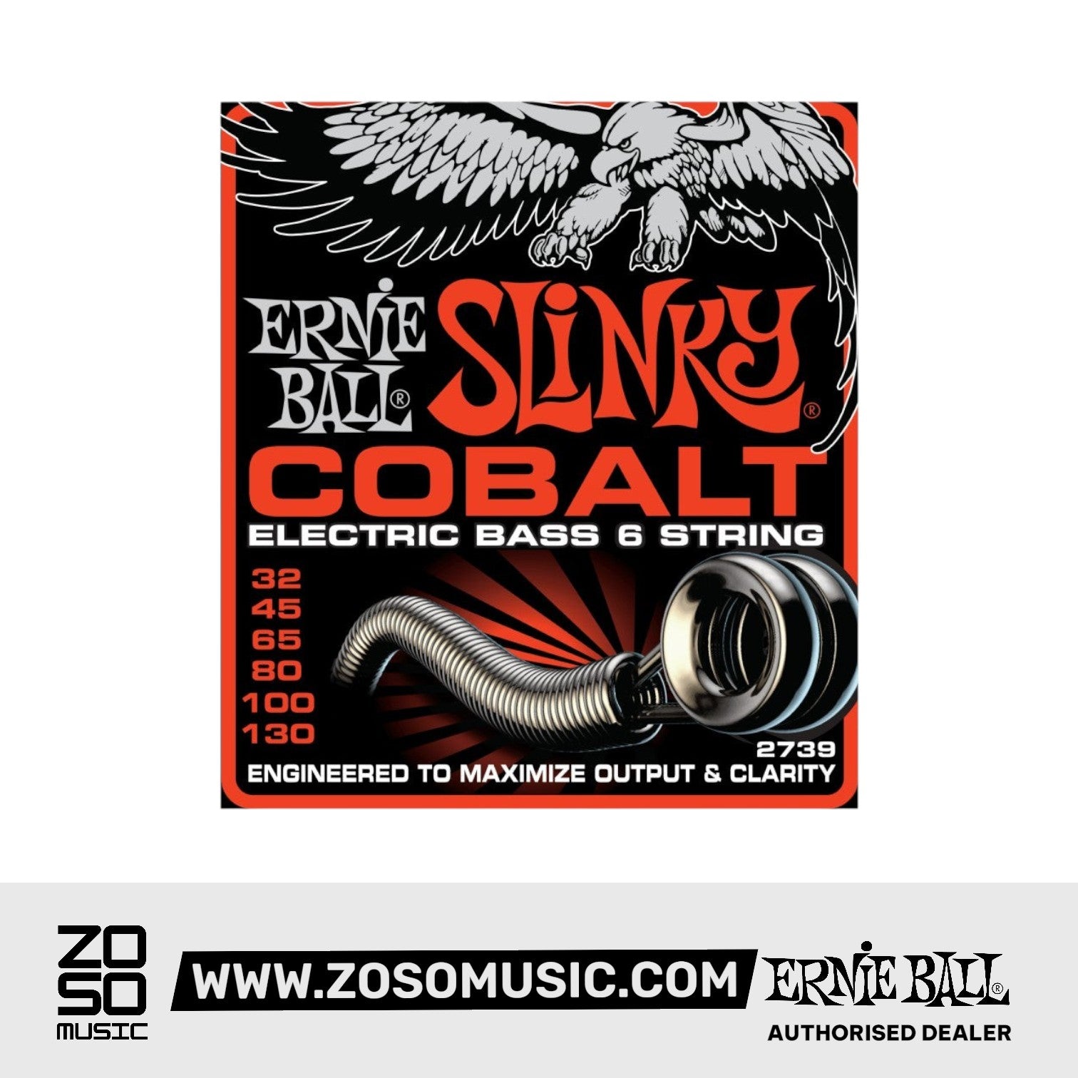 Ernie Ball P02739 Slinky Cobalt 6-string Electric Bass Strings, 32-130 Gauge |  ERNIE BALL |  STRINGS-BASS GUITAR |  Zoso Music
