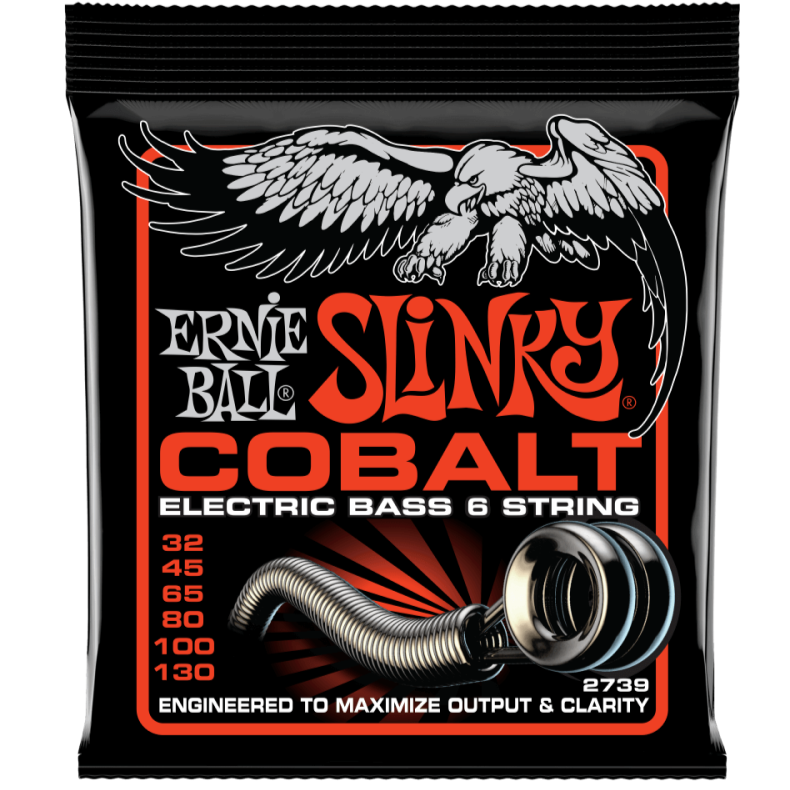 Ernie Ball P02739 Slinky Cobalt 6-string Electric Bass Strings, 32-130 Gauge | Zoso Music Sdn Bhd