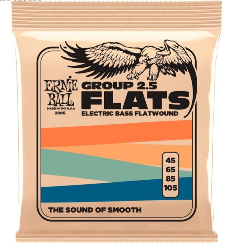 Ernie Ball P02805 Flatwound Group 2.5 Electric Bass Strings, 45-105 Gauge | Zoso Music Sdn Bhd