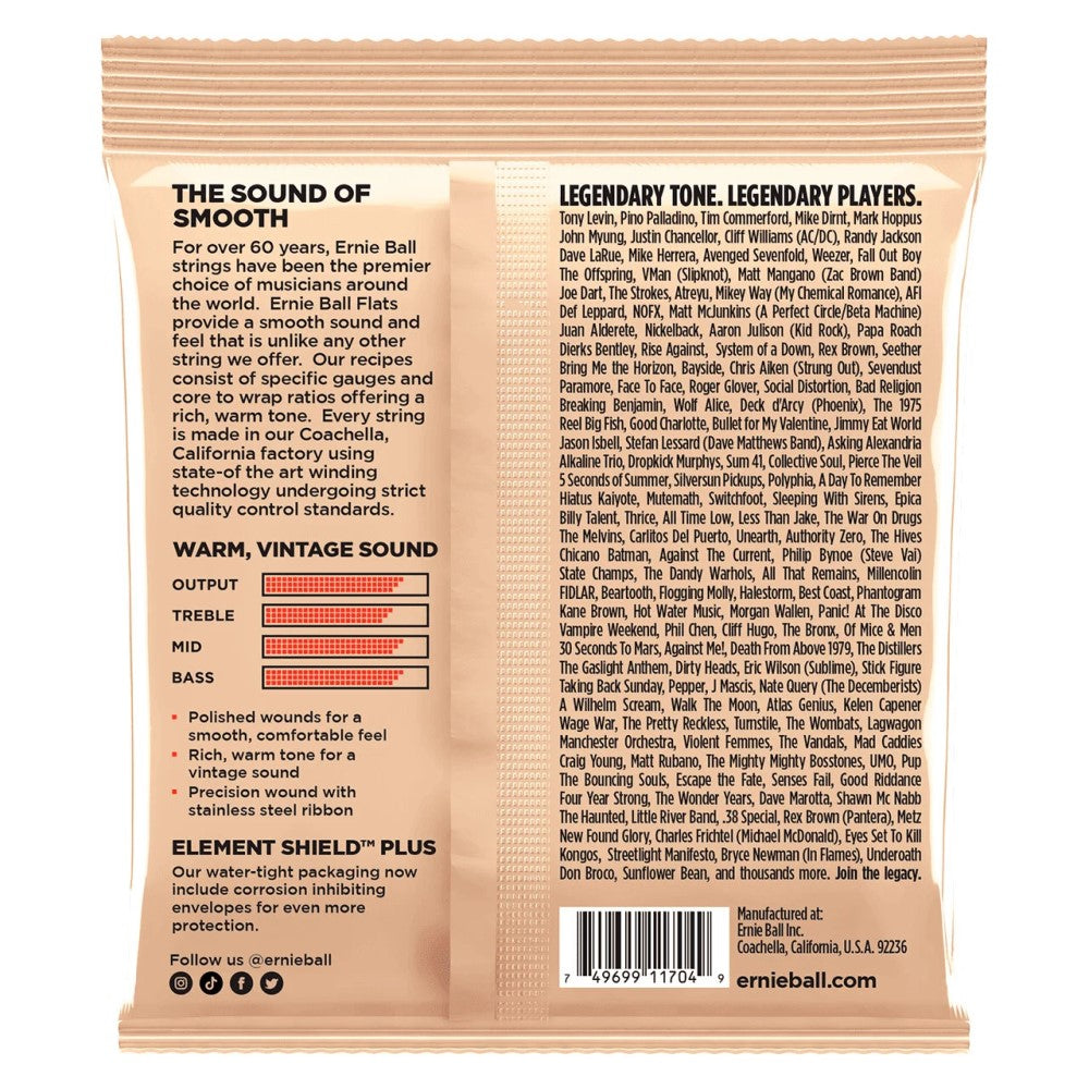 Ernie Ball P02805 Flatwound Group 2.5 Electric Bass Strings, 45-105 Gauge |  ERNIE BALL |  STRINGS-BASS GUITAR |  Zoso Music