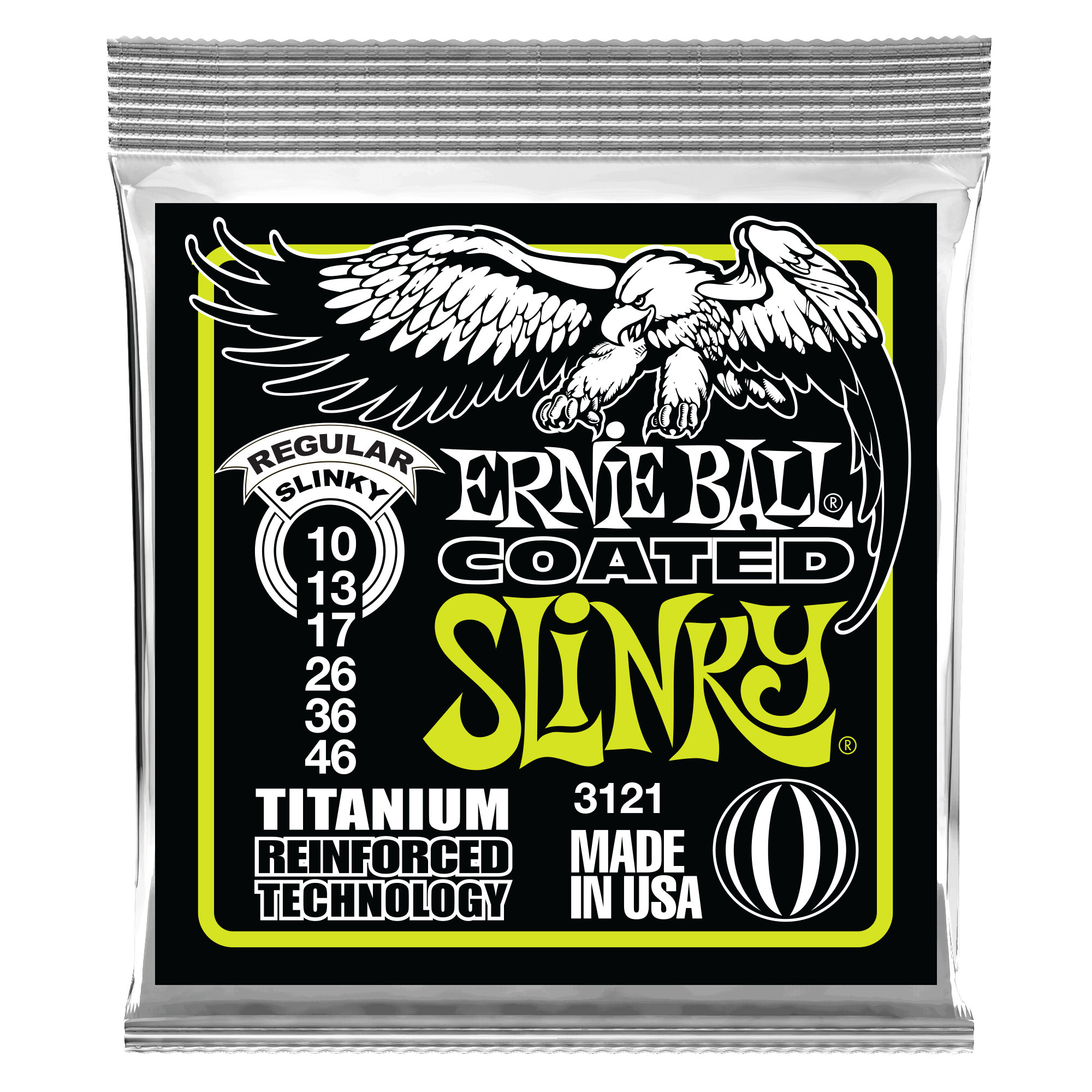 Ernie Ball Regular Slinky Titanium RPS Coated Electric Guitar Strings, 10-46 | Zoso Music Sdn Bhd