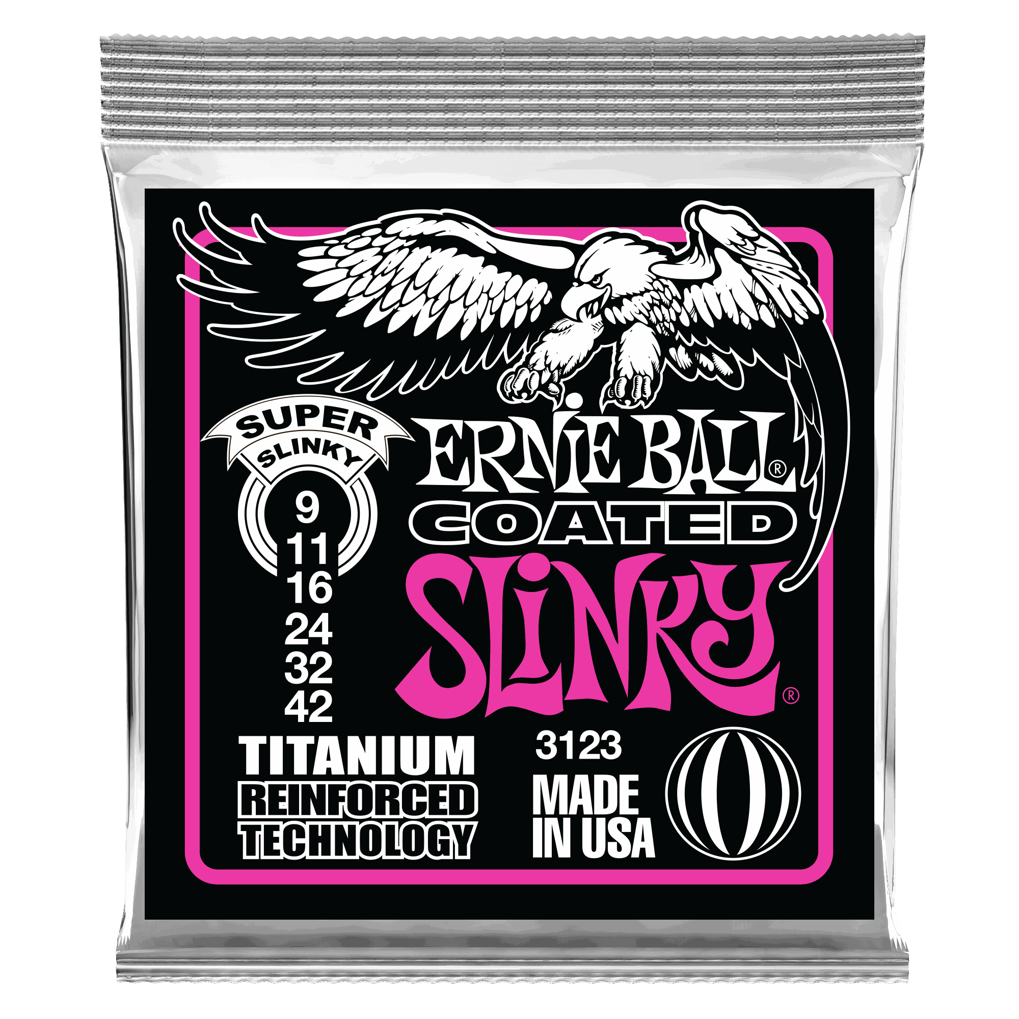 Ernie Ball Super Slinky Titanium RPS Coated Electric Guitar Strings, 9-42 | Zoso Music Sdn Bhd