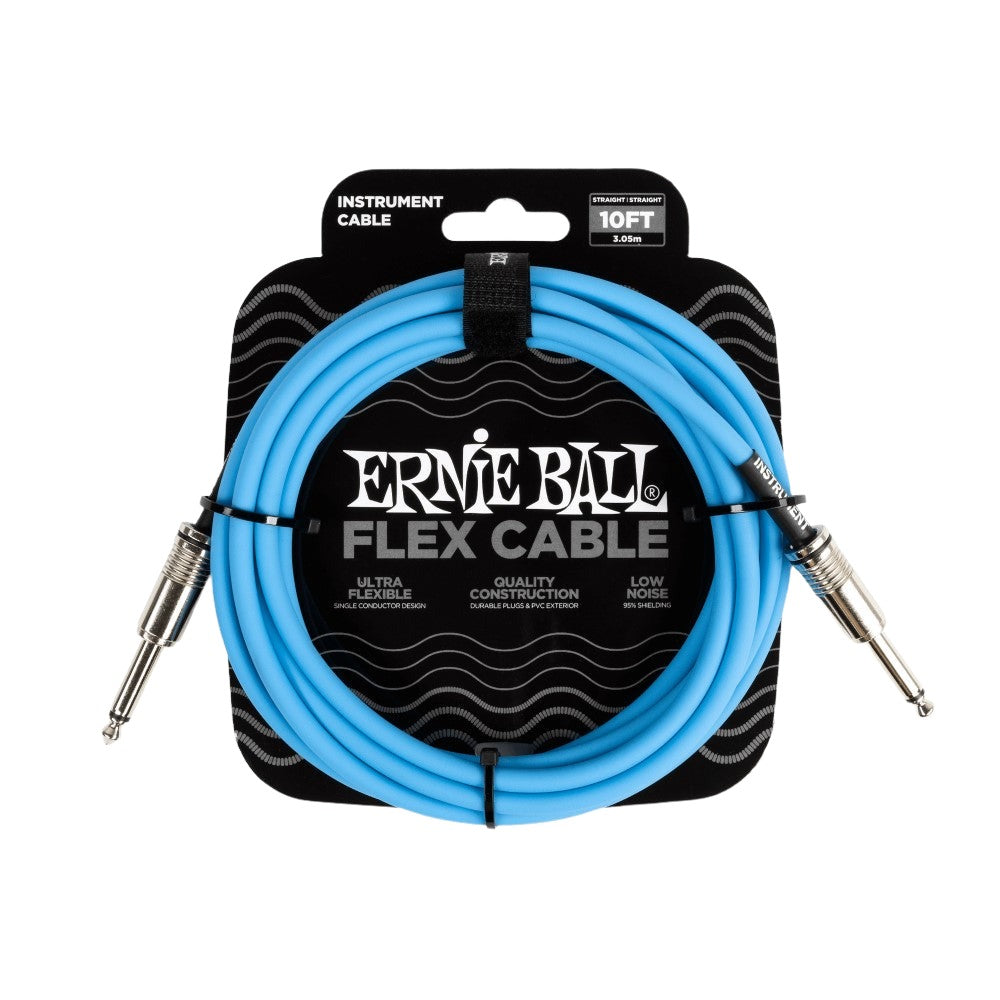 Ernie Ball EB6412 Flex Instrument Cable 10 Ft, Blue | Zoso Music Sdn Bhd