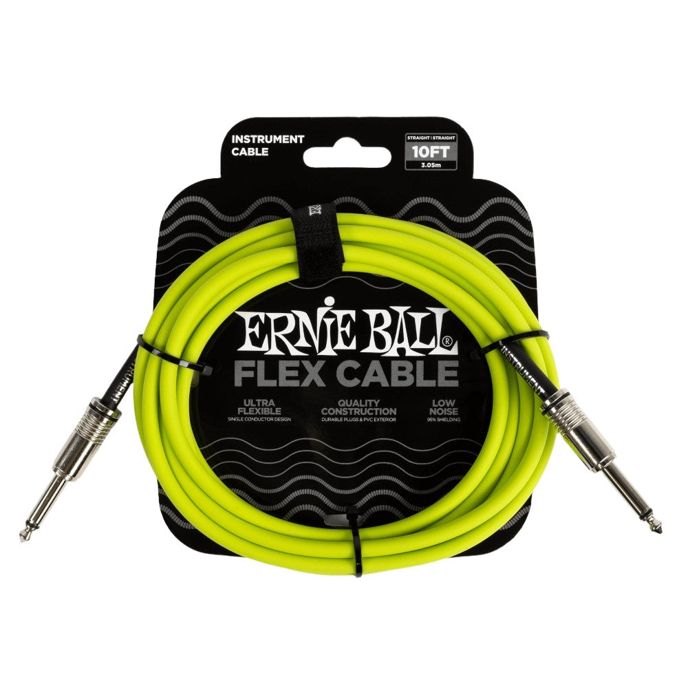Ernie Ball P06414 Flex Instrument Cable 10 Ft, Green | Zoso Music Sdn Bhd