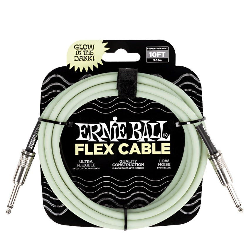 Ernie Ball P06436 Flex Instrument Cable 10 Ft, Glow In Dark | Zoso Music Sdn Bhd