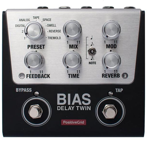 Positive Grid Bias Delay Twin Tone Match Digital Delay Pedal, 2 Buttons Zoso Music