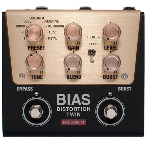 Positive Grid Bias Distortion Twin Tone Match Digital Distortion Pedal, 2 Buttons Zoso Music