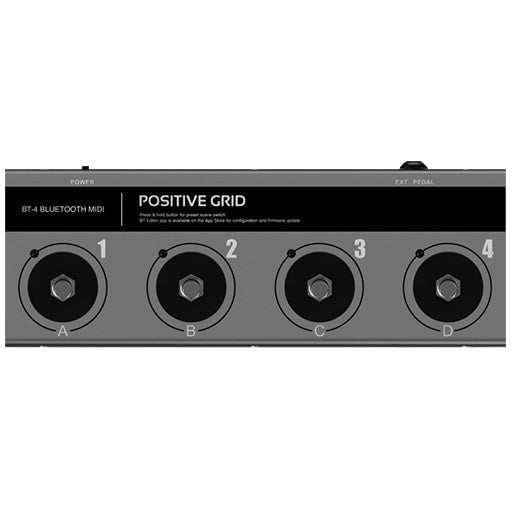 Positive Grid BT4 Bluetooth MIDI Pedal, 4 Buttons Zoso Music