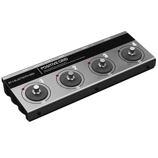 Positive Grid BT4 Bluetooth MIDI Pedal, 4 Buttons Zoso Music