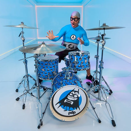 DW PDP Ricky Fitness' The Aquabats! Super Kit! 4-pc Drums - Cyan Blue |  PDP |  DRUM-ACOUSTIC |  Zoso Music