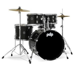 DW PDP Center Stage 5-pc Complete Drum Kit with Hardware, Stool & Cymbals - Iridescent Black Sparkle | Zoso Music Sdn Bhd