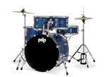 DW PDP Center Stage 5-pc Complete Drum Kit with Hardware, Stool & Cymbals - Royal Blue Sparkle |  PDP |  DRUM-ACOUSTIC |  Zoso Music