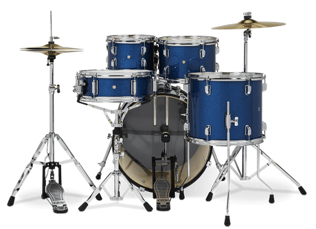 DW PDP Center Stage 5-pc Complete Drum Kit with Hardware, Stool & Cymbals - Royal Blue Sparkle