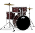 DW PDP Center Stage 5-pc Complete Drum Kit with Hardware, Stool & Cymbals - Ruby Red Sparkle | Zoso Music Sdn Bhd
