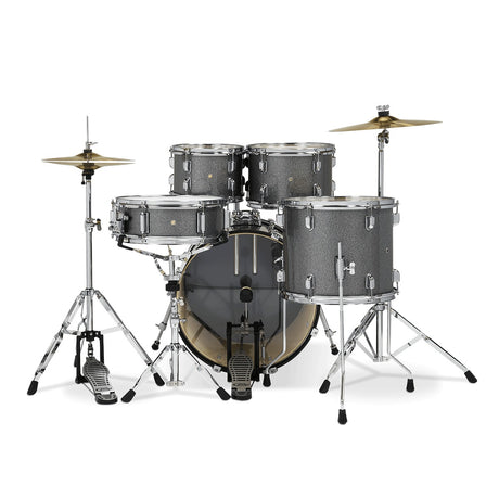DW PDP Center Stage 5-pc Complete Drum Kit with Hardware, Stool & Cymbals - Silver Sparkle