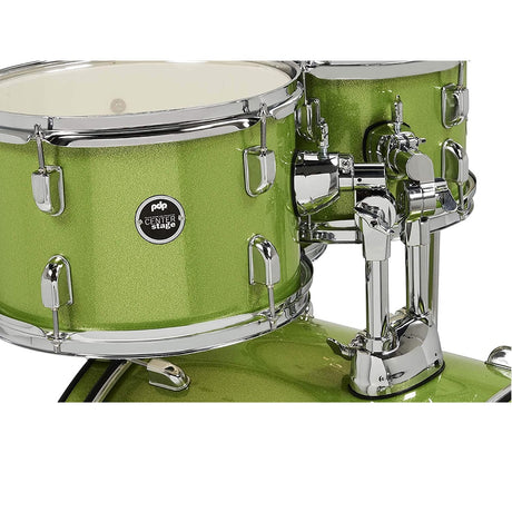 DW PDP Center Stage 5-pc Complete Drum Kit with Hardware, Stool & Cymbals - Electric Green Sparkle |  PDP |  DRUM-ACOUSTIC |  Zoso Music