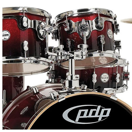 DW PDP Concept Maple 5-pc Drum Kit with Hardware - Red to Black Fade |  PDP |  DRUM-ACOUSTIC |  Zoso Music
