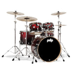 DW PDP Concept Maple 5-pc Drum Kit with Hardware - Red to Black Fade | Zoso Music Sdn Bhd