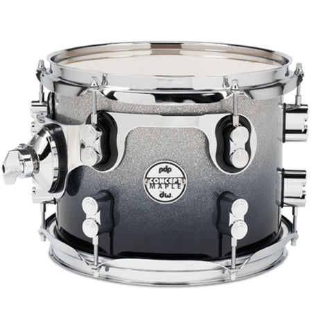 DW PDP Concept Maple 7-pc Drum Kit with Hardware - Silver to Black Fade