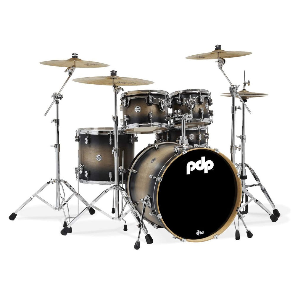 DW PDP Concept Maple 5-pc Drum Kit with Hardware - Satin Charcoal Burst | Zoso Music Sdn Bhd