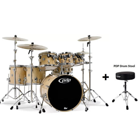 DW PDP Concept Maple 7-pc Drum Kit with Hardware - Natural Lacquer