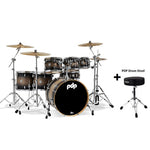 DW PDP Concept Maple 7-pc Drum Kit with Hardware - Satin Charcoal Burst |  PDP |  DRUM-ACOUSTIC |  Zoso Music