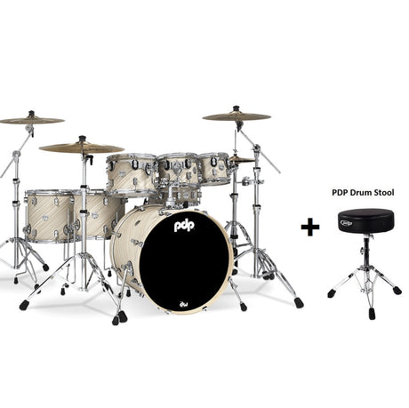DW PDP Concept Maple 7-pc Drum Kit with Hardware - Twisted Ivory |  PDP |  DRUM-ACOUSTIC |  Zoso Music