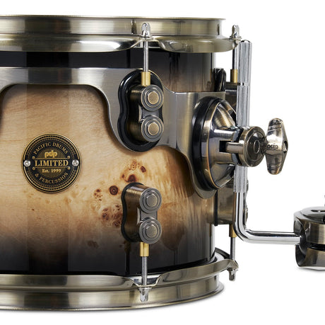 DW PDP 2023 LTD 5-pc Drum Kit with Hardware - Mapa Burl to Black Burst Lacquer |  PDP |  DRUM-ACOUSTIC |  Zoso Music