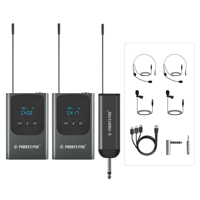 Phenyx Pro PDP-2-2B(900) Dual Digital Portable Wireless Microphone System
