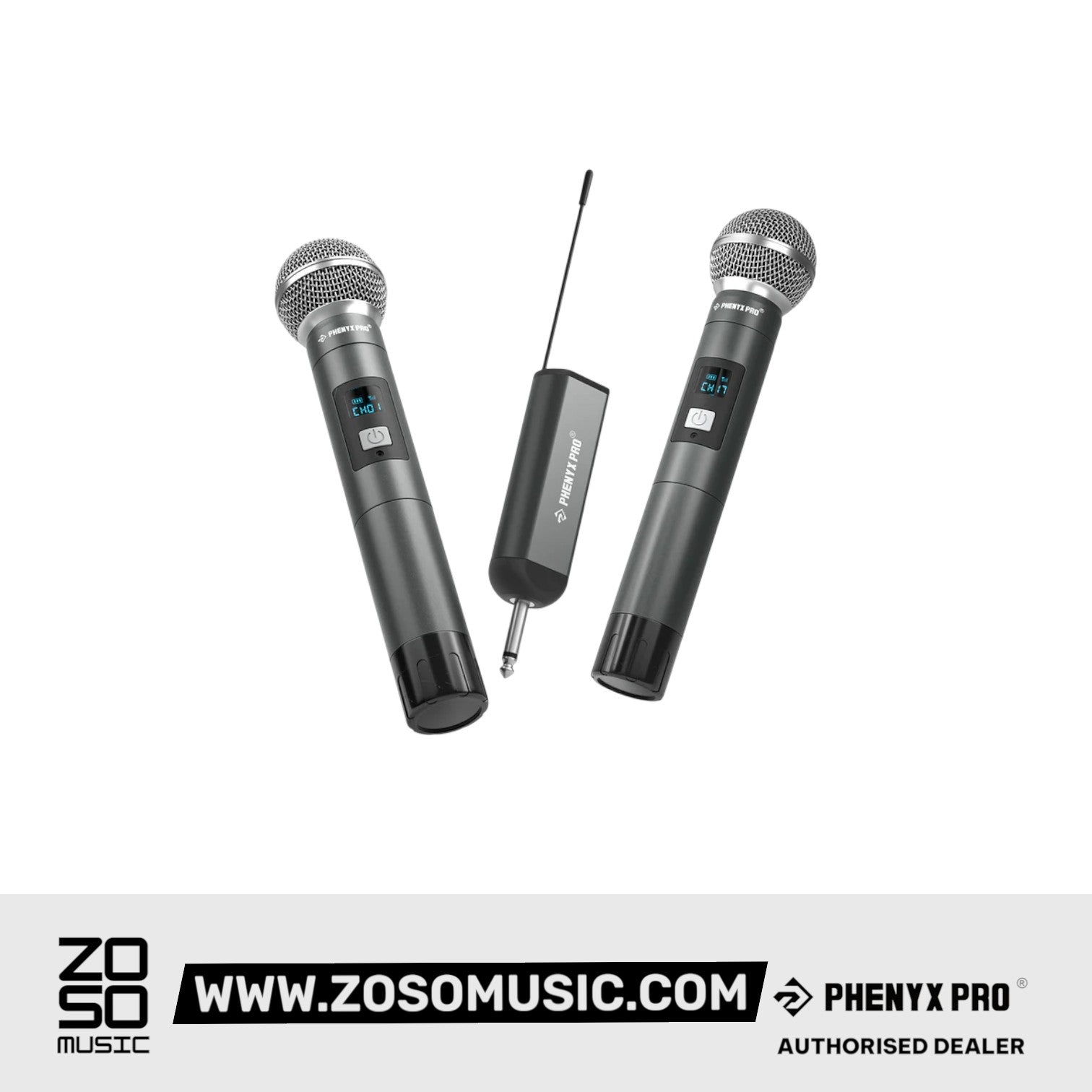 Phenyx Pro PDP-2-2H Dual Digital Portable Wireless Microphone System - 900MHz