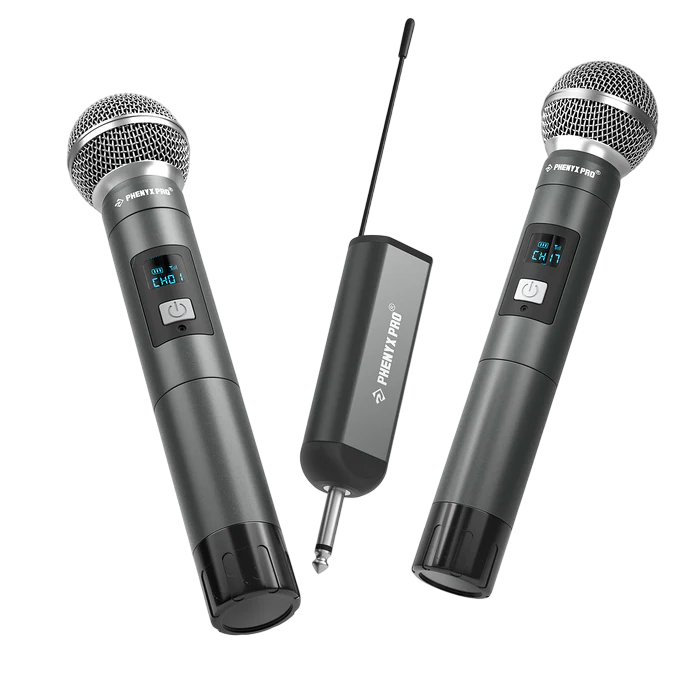 Phenyx Pro PDP-2-2H Dual Digital Portable Wireless Microphone System - 900MHz