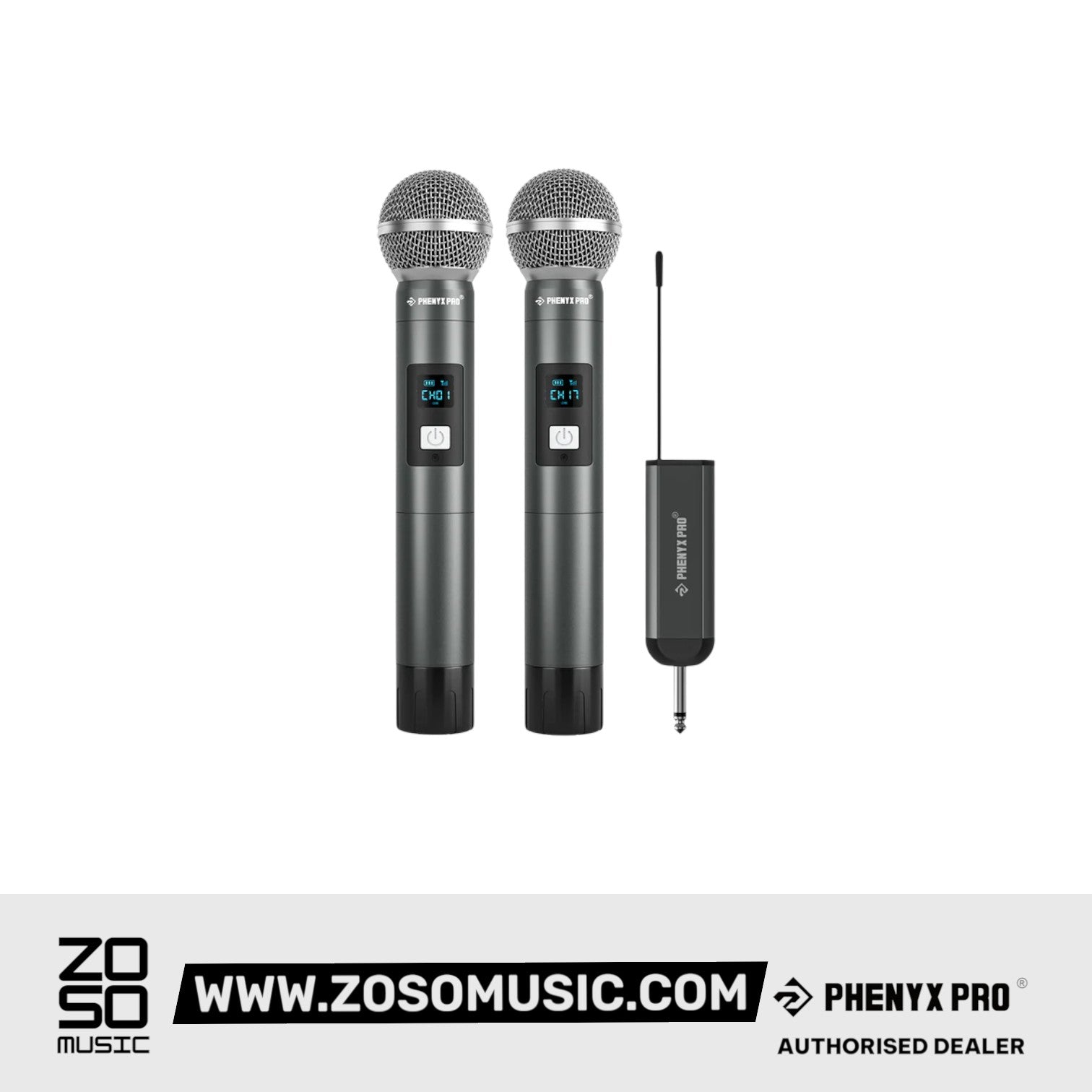 Phenyx Pro PDP-2-2H Dual Digital Portable Wireless Microphone System - 900MHz
