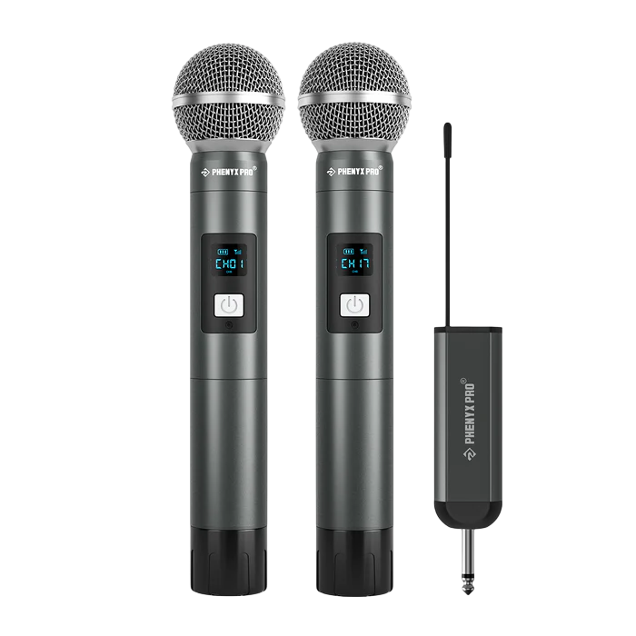 Phenyx Pro PDP-2-2H Dual Digital Portable Wireless Microphone System - 900MHz