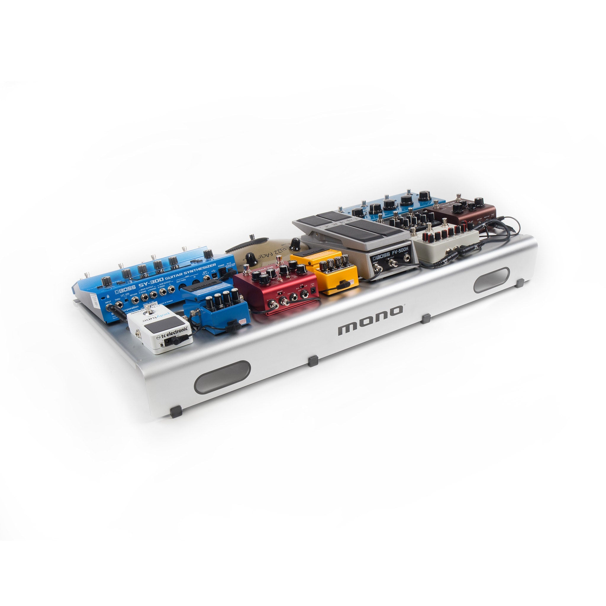 MONO Pedalboard Large, Silver and Pro Accessory Case 2.0, Black - ZOSO MUSIC