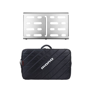 MONO Pedalboard Medium, Silver and Tour Accessory Case 2.0, Black - ZOSO MUSIC