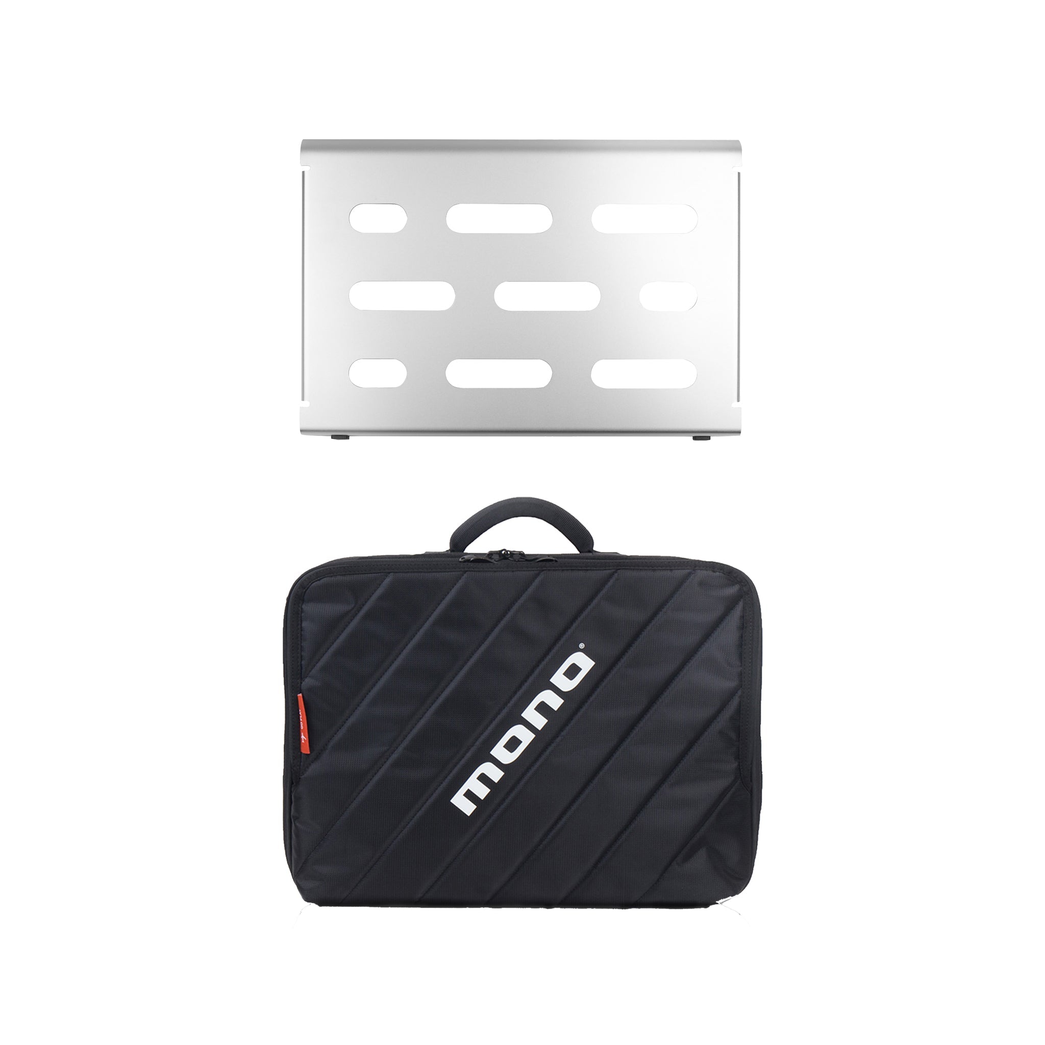 MONO Pedalboard Small, Silver and Club Accessory Case 2.0, Black - ZOSO MUSIC