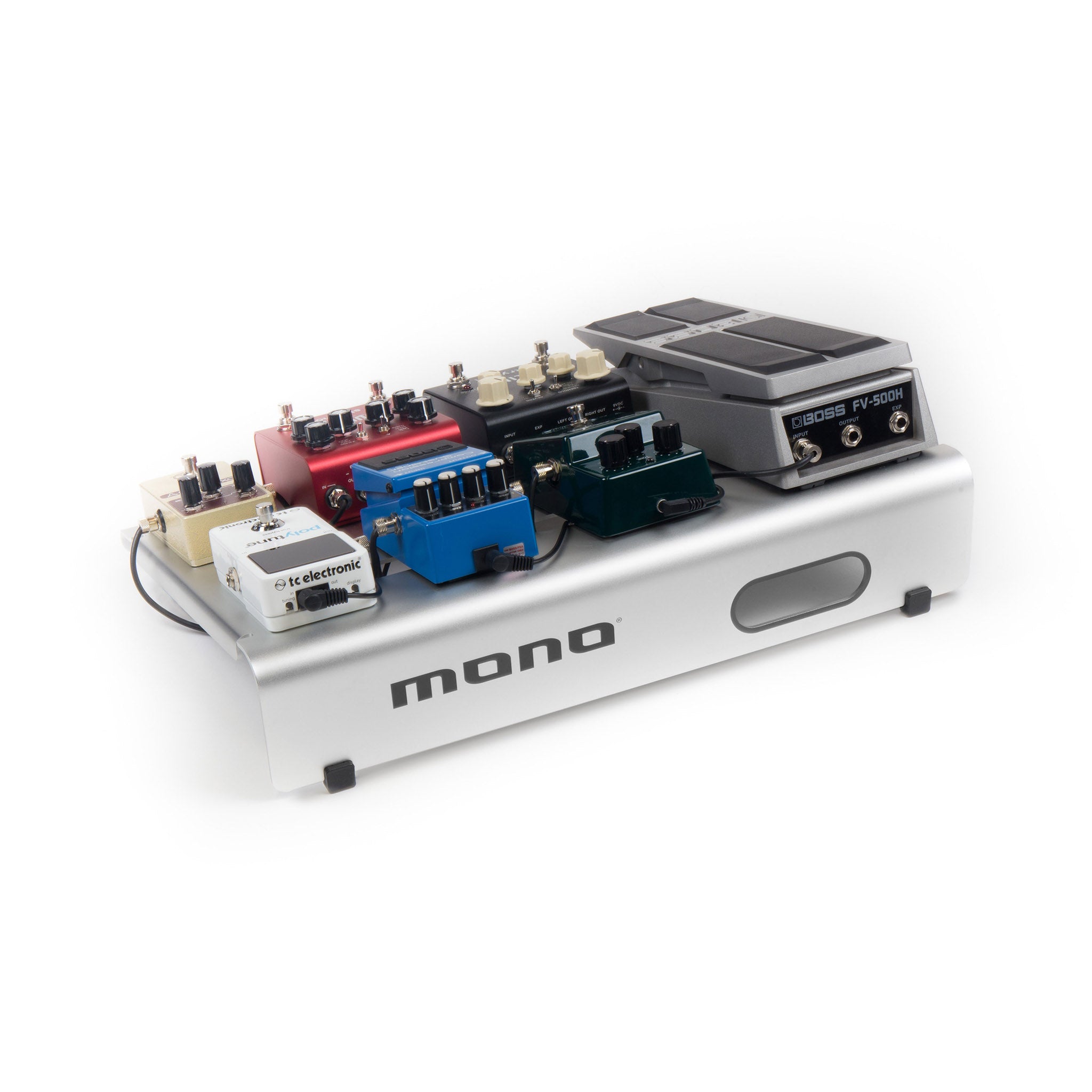 MONO Pedalboard Small, Silver and Club Accessory Case 2.0, Black - ZOSO MUSIC