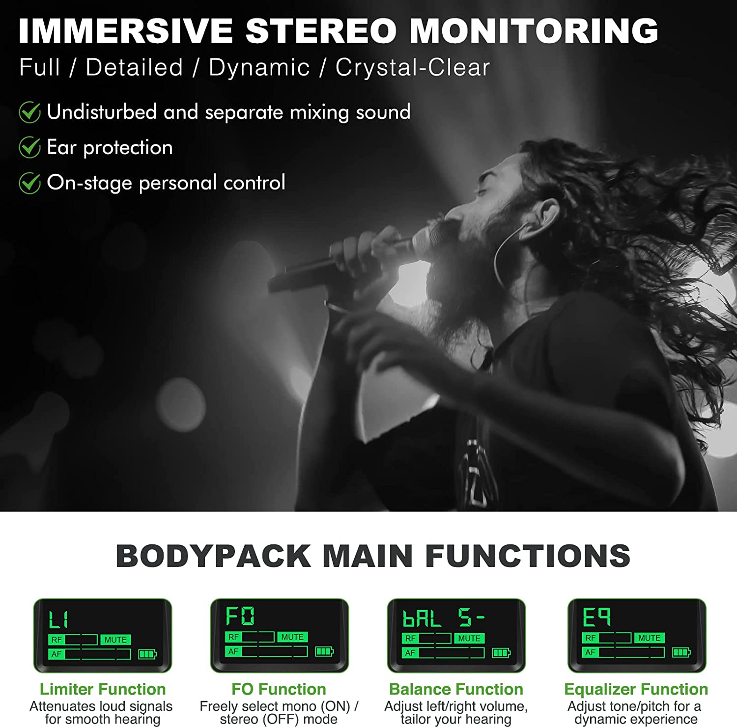 Phenyx Pro Best Budget Wireless PTM-10 Stereo Wireless in Ear Monitor System Bodypack Receiver