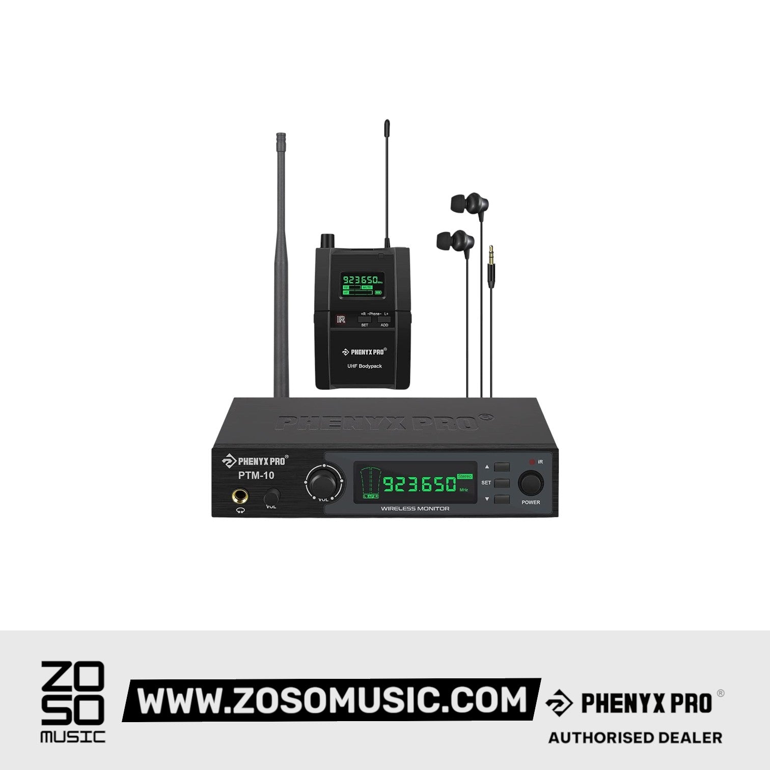 Phenyx Pro Best Budget Wireless PTM-10 Stereo Wireless in Ear Monitor System Bodypack Receiver | Zoso Music Sdn Bhd