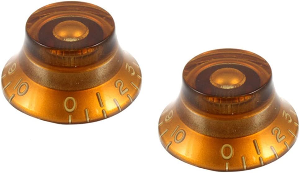 ALLPARTS PK-0140-022 Vintage Style Bell Knobs - Amber (Pack of 2) | Zoso Music Sdn Bhd